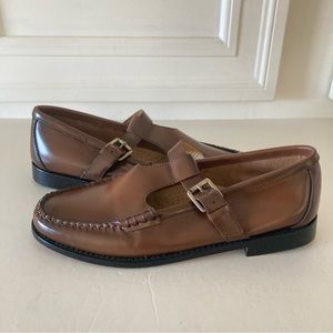 Weejuns Bass Free People Mary Jane Cedar Patent Leather Loafers Sz 9